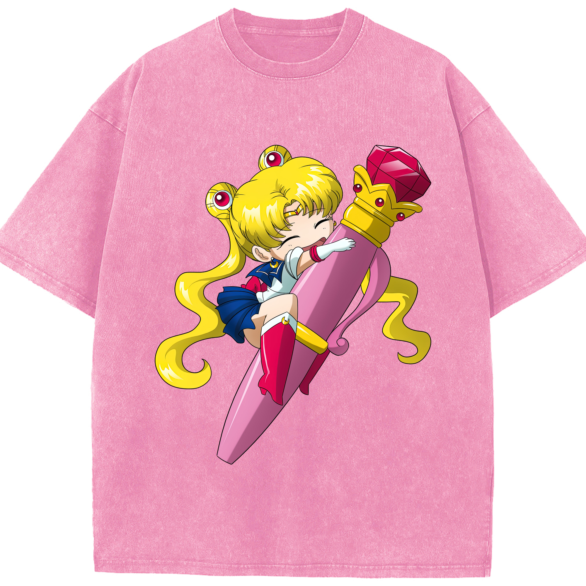 （画像用） 美少女戦士セーラームーン 月野 うさぎ つきの うさぎ Sailor Moon Tsukino Usagi 綿100% ヴィンテージ風 半袖Tシャツ（フロントプリント）
